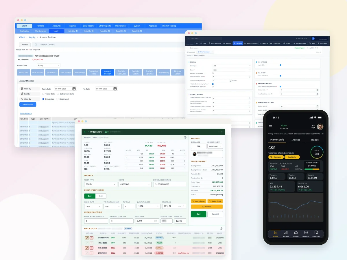 Stock Brokerage Platform: OMS web app and mobile trading app