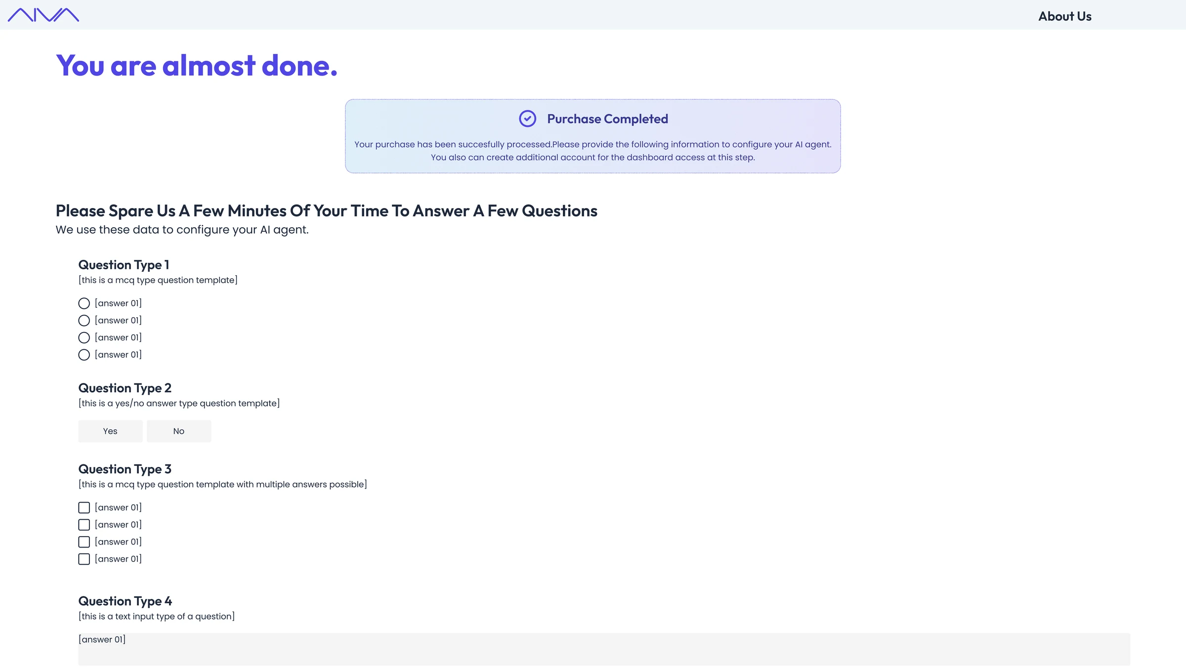 AI Voice Agent: Onboarding questions