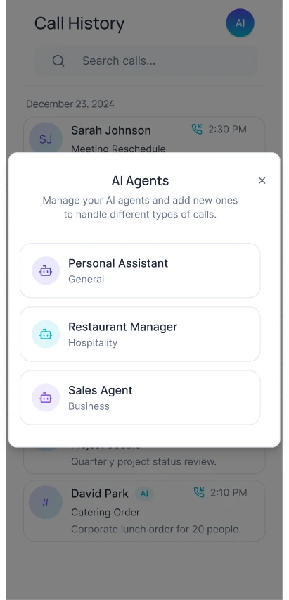 AI Voice Agent: Choose an AI agent