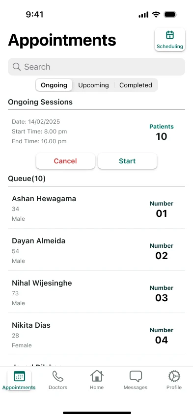 DocxNet: Scheduled 7 · doctors