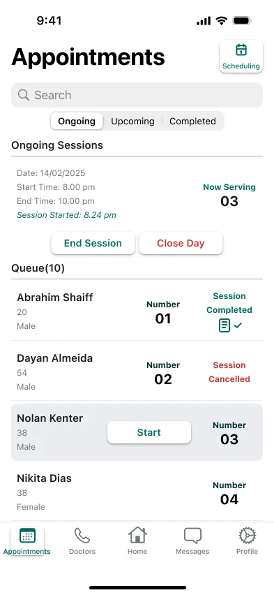 DocxNet: Scheduled 13 · doctors