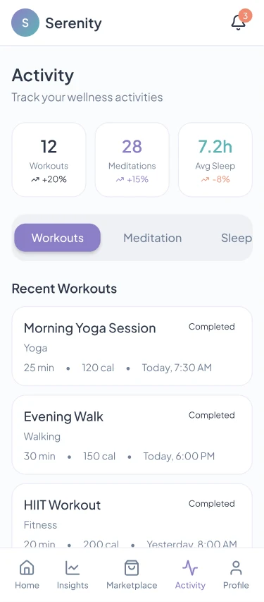 Mental Health App: Activity