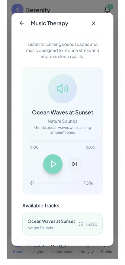Mental Health App: Music therapy
