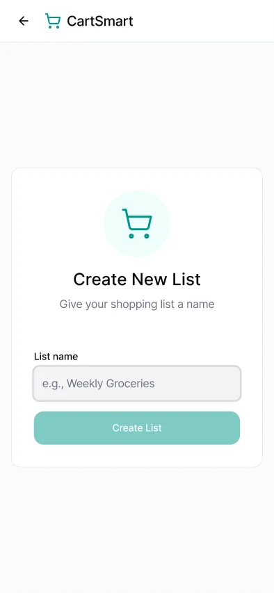 SmartCart: New list 1