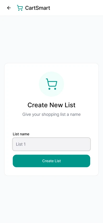 SmartCart: New list 2