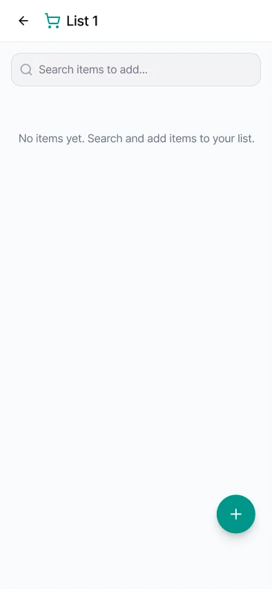 SmartCart: New list empty screen