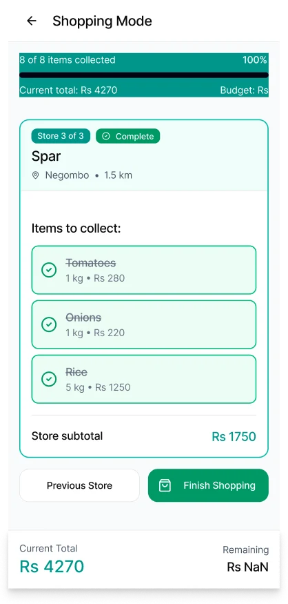 SmartCart: Continue with smart cart suggestion 5